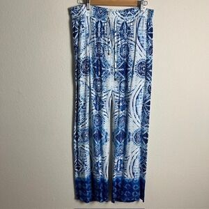 Hester & Orchard Sz L Dye Wide Leg Lounge‎ Pants Stretchy Flowy Beachy Comfort